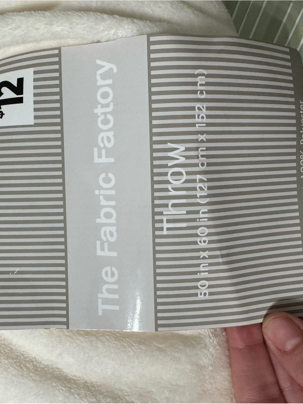 The Fabric Factory Throw Blanket - Cream